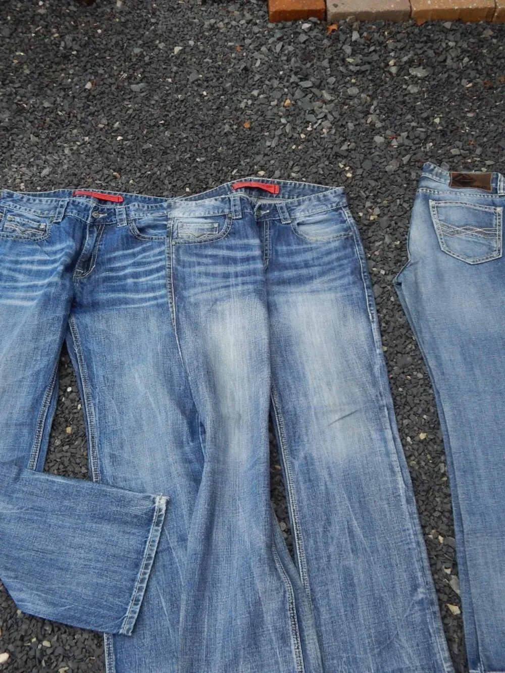 Rock and Roll Denim Double Barrel Bootcut Jeans Relaxed 33×34 Western Lot 3 Pair